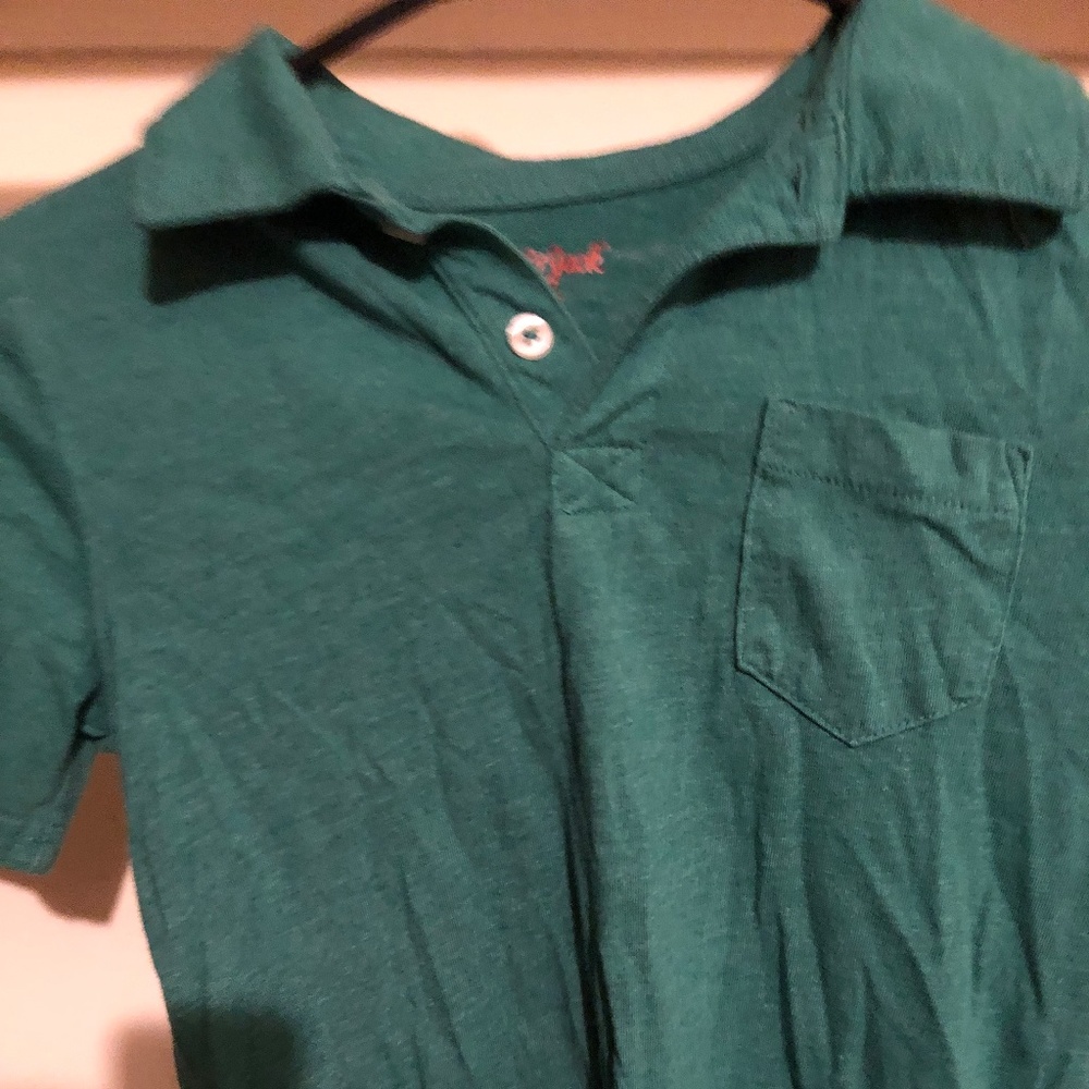 Boys Green Collared Shirt